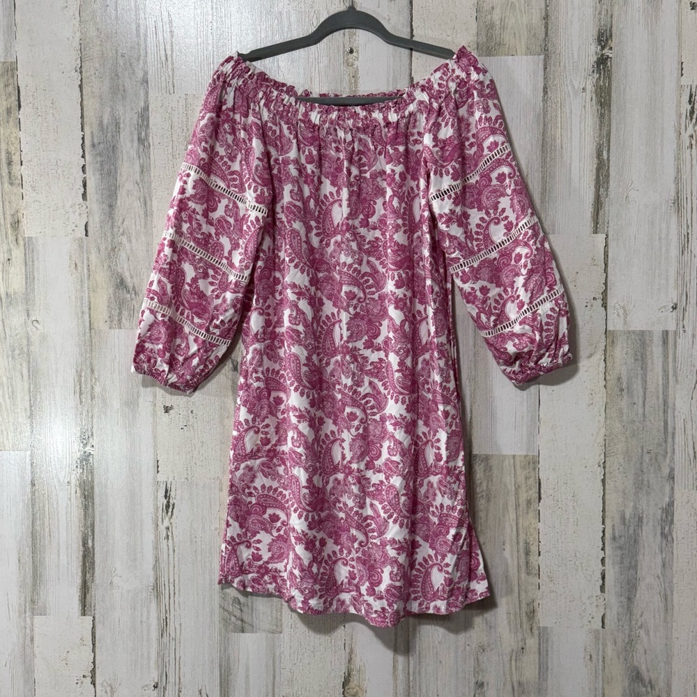 Stella Parker Pink Floral Off The Shoulder Long Sleeve Dress